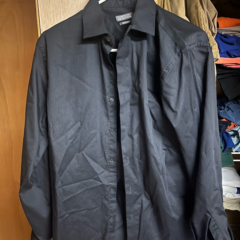 Kenneth Cole Men's Black Button Down Shirt